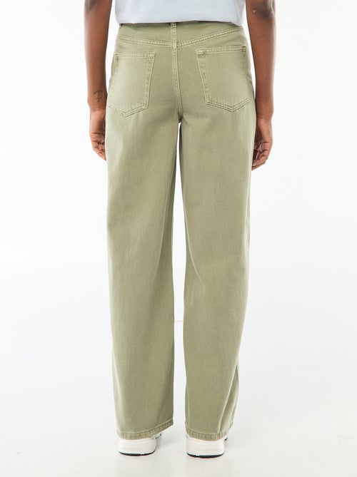 Calças de ganga wide-leg com cintura subida - Kiabi