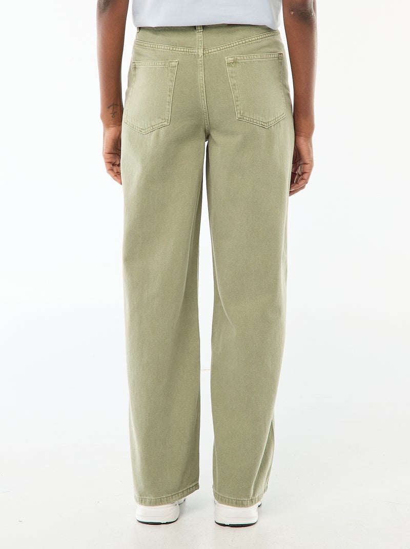 Calças de ganga wide-leg com cintura subida Verde - Kiabi