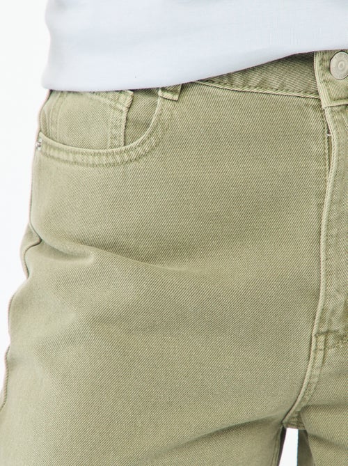 Calças de ganga wide-leg com cintura subida - Kiabi