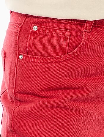 Calças de ganga wide-leg com cintura subida