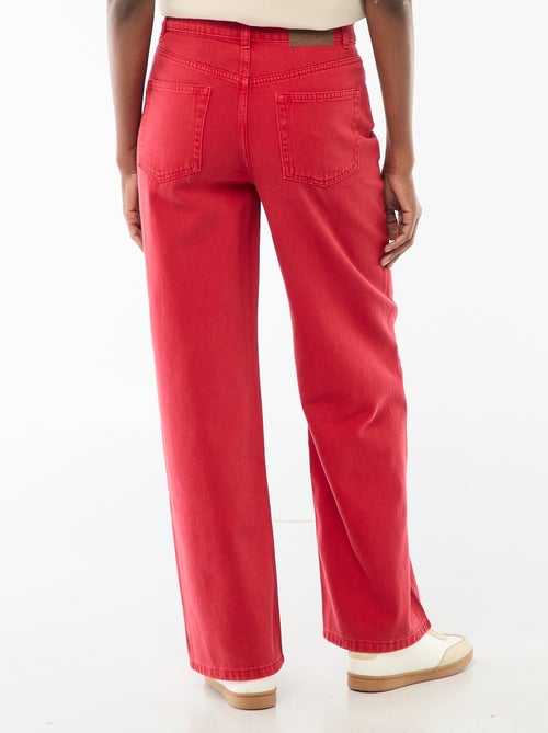 Calças de ganga wide-leg com cintura subida - Kiabi