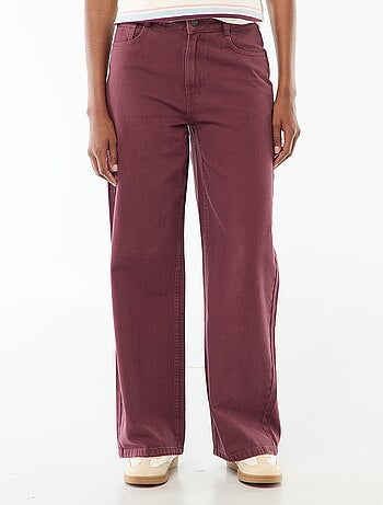 Calças de ganga wide-leg com cintura subida