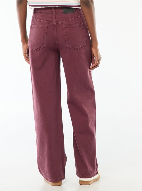 Calças de ganga wide-leg com cintura subida - Kiabi