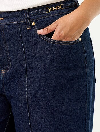 Calças de ganga wide leg com detalhes dourados