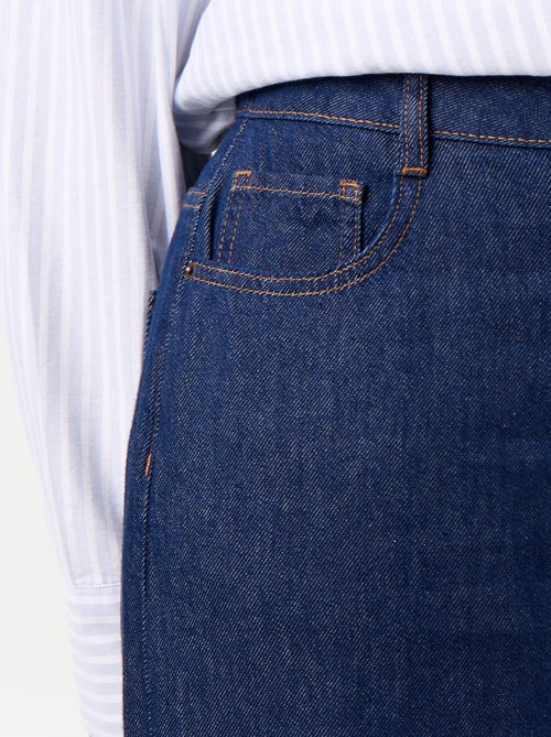 Calças de ganga wide leg com laços fantasia nas laterais - Kiabi