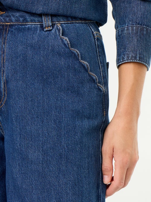 Calças de ganga wide leg com recortes nos bolsos - Kiabi
