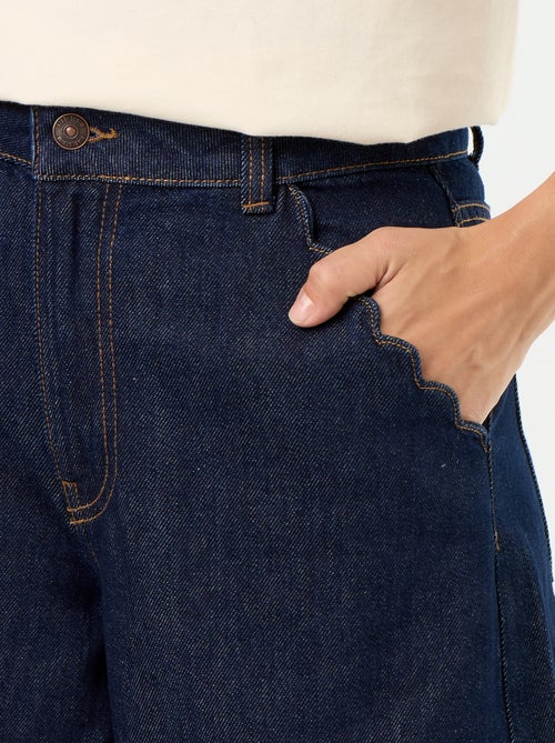 Calças de ganga wide leg com recortes nos bolsos - Kiabi