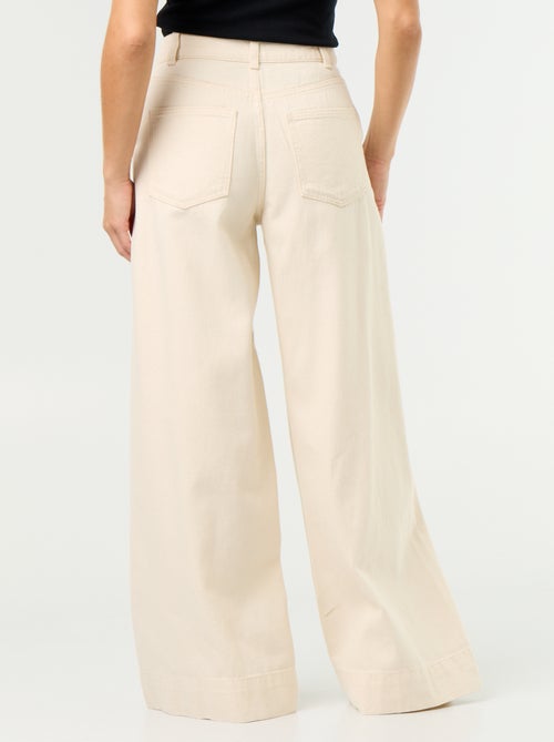 Calças de ganga wide leg com recortes nos bolsos - Kiabi