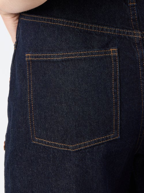 Calças de ganga wide leg / corte largo com molas falsas nas laterais - Kiabi