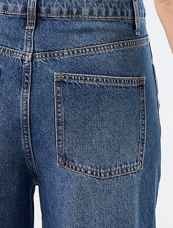 Calças de ganga wide leg / corte largo com molas falsas nas laterais