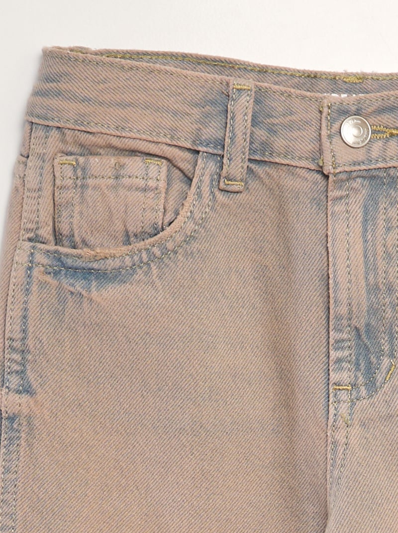 Calças de ganga wide-leg efeito desbotado cor-de-rosa AZUL - Kiabi