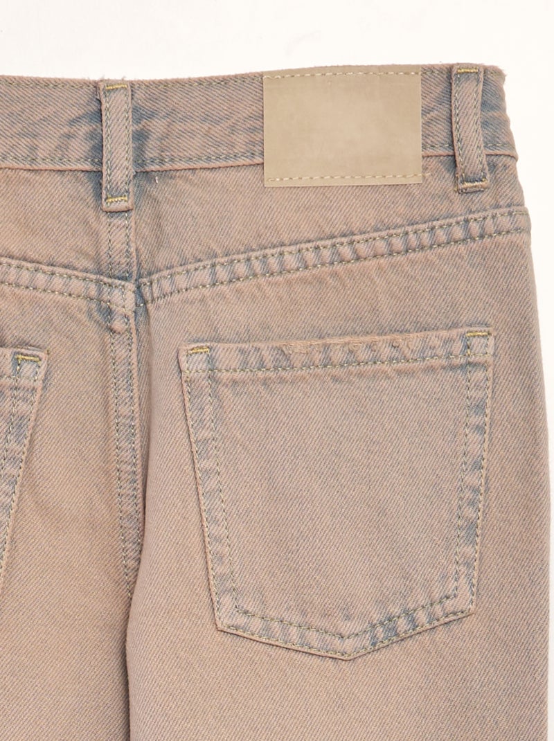 Calças de ganga wide-leg efeito desbotado cor-de-rosa AZUL - Kiabi