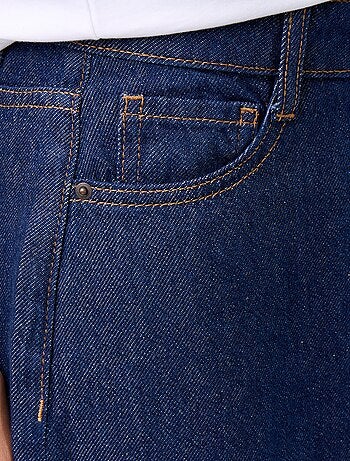 Calças de ganga wide leg largas com laços fantasia na bainha
