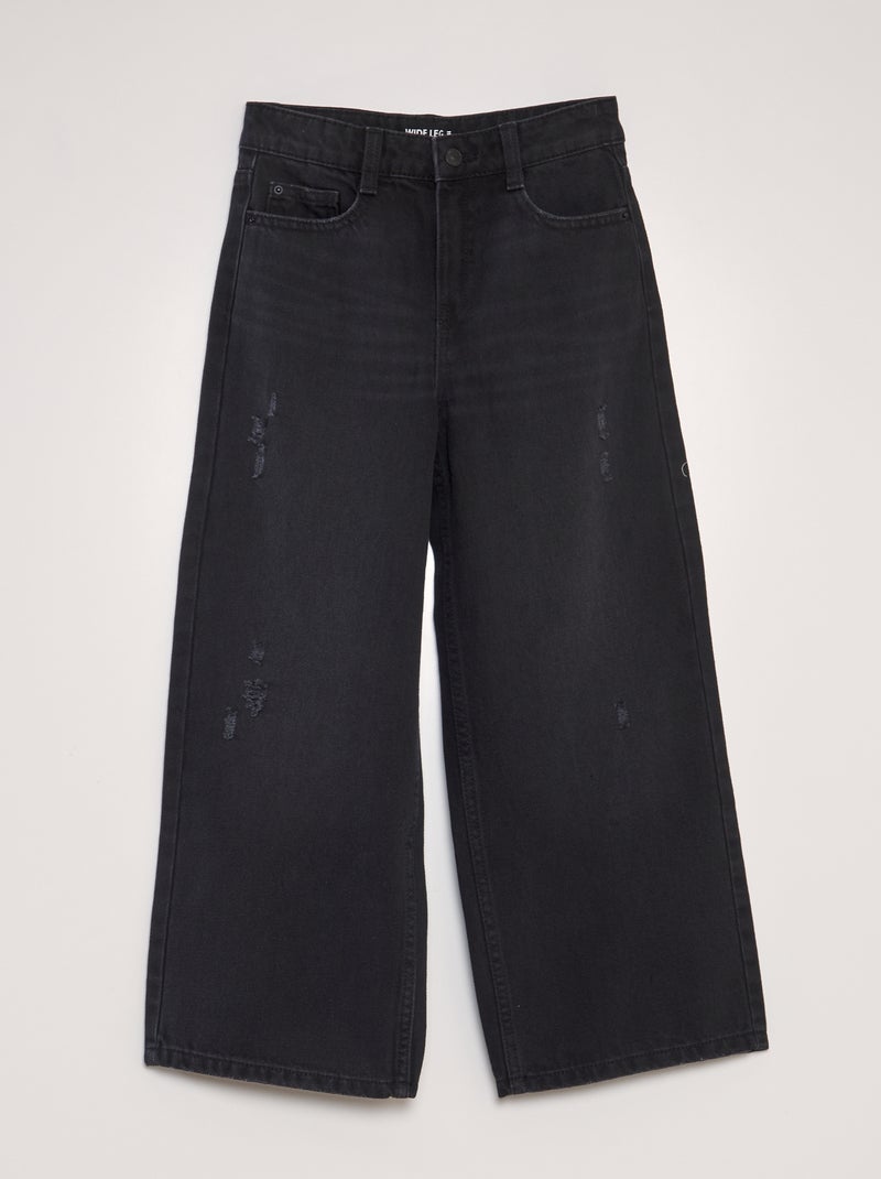 Calças de ganga wide leg PRETO - Kiabi
