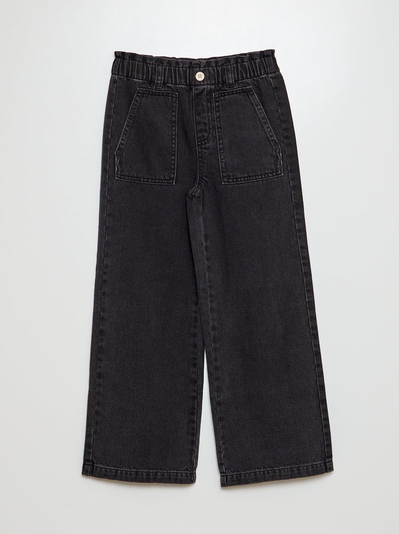 Calças de ganga wide leg PRETO - Kiabi