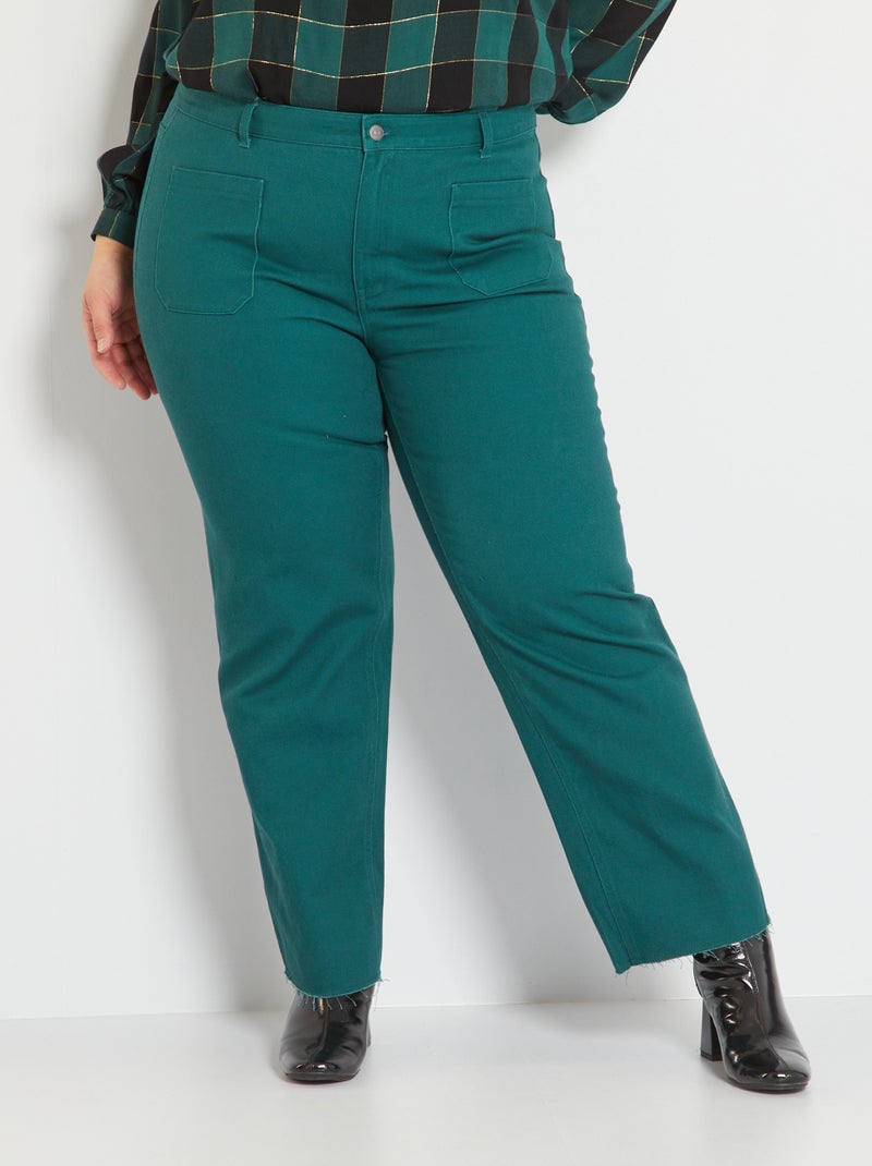 Calças de ganga wide leg VERDE - Kiabi