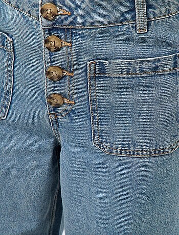 Calças de ganga wide lisas