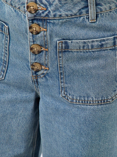 Calças de ganga wide lisas - Kiabi