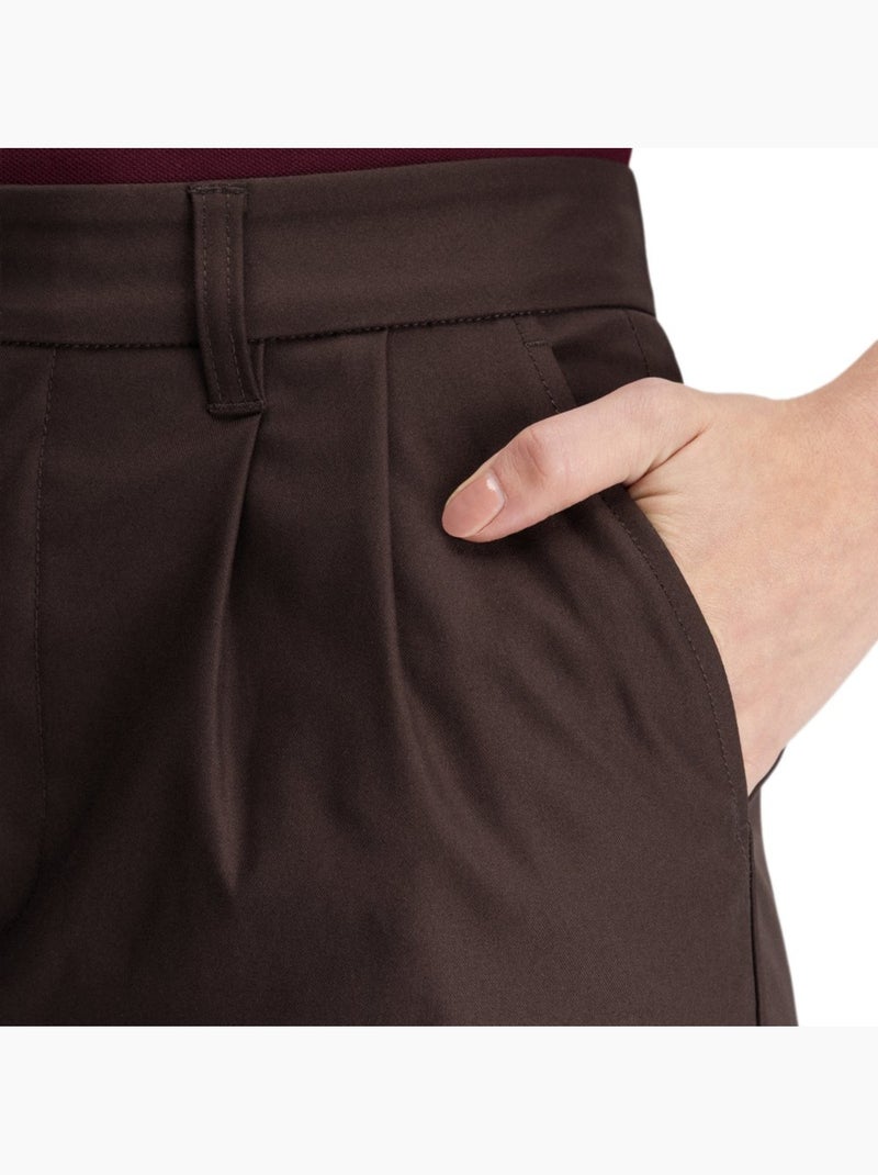 Calças de golfe straight fit para mulher Castanho - Kiabi