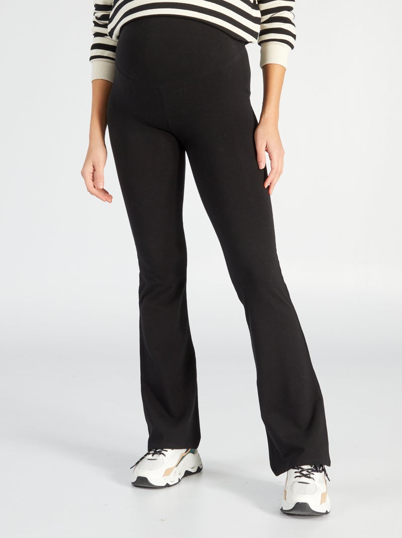 Calças de grávida bootcut/boca de sino Preto - Kiabi