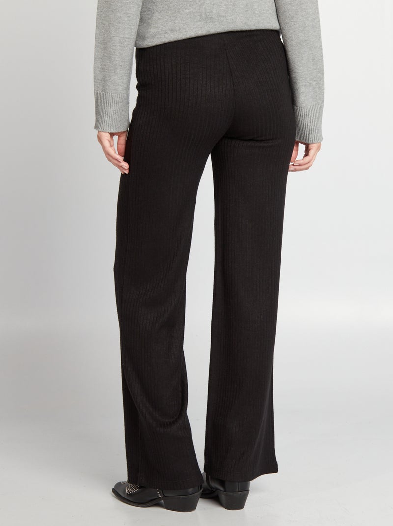 Calças de grávida caneladas Preto - Kiabi