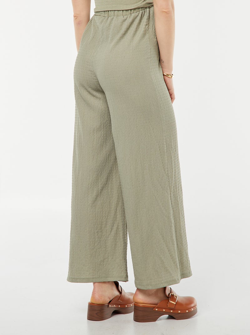 Calças de grávida de corte direito em malha crepe VERDE - Kiabi