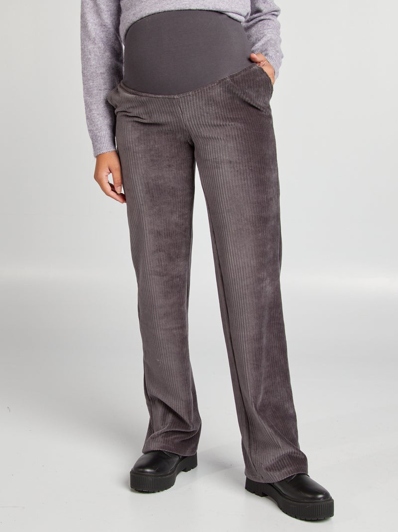 Calças de grávida em bombazina PRETO - Kiabi