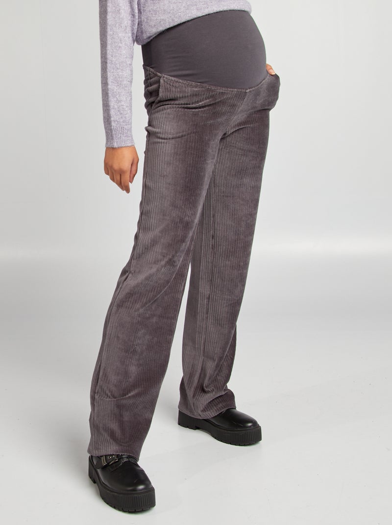 Calças de grávida em bombazina PRETO - Kiabi