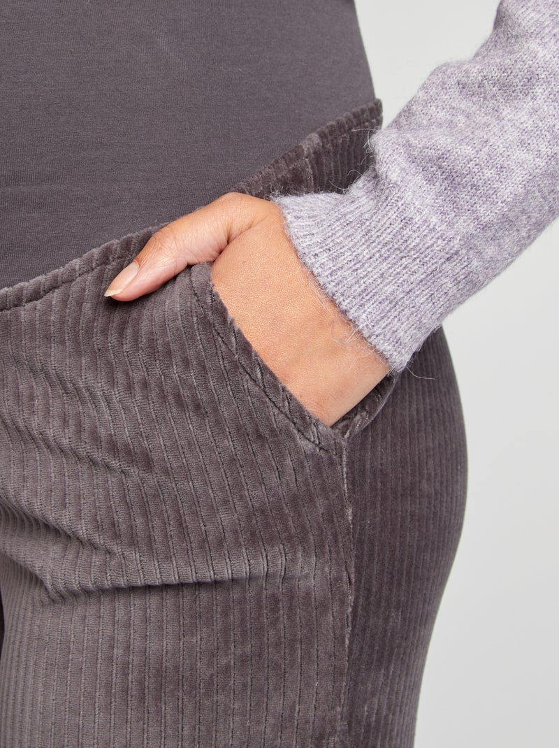 Calças de grávida em bombazina PRETO - Kiabi