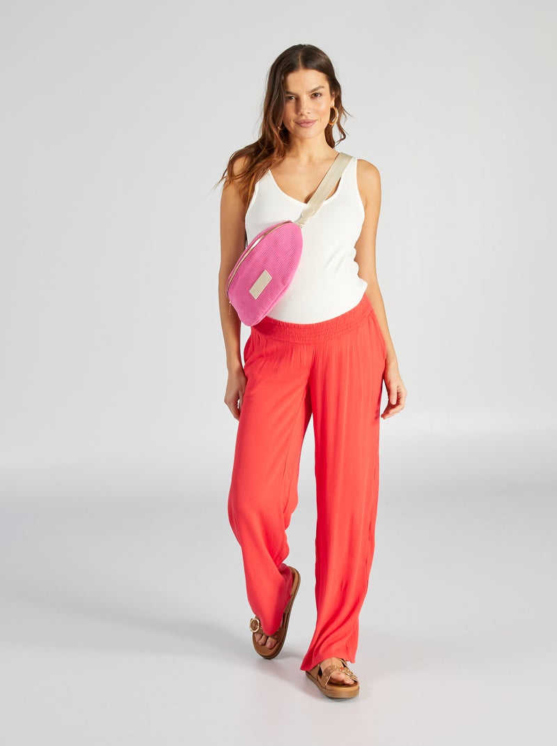 Calças de grávida largas e fluidas VERMELHO - Kiabi