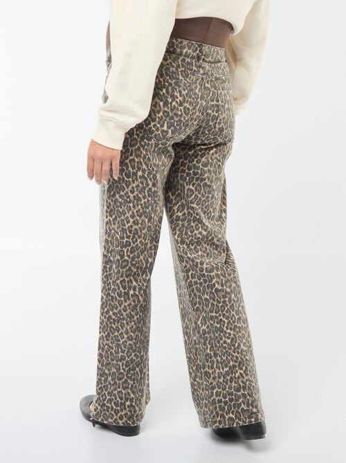 Calças de grávida wide-leg com estampado leopardo - Kiabi