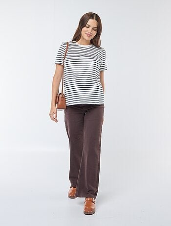 Calças de grávida wide-leg com estampado leopardo