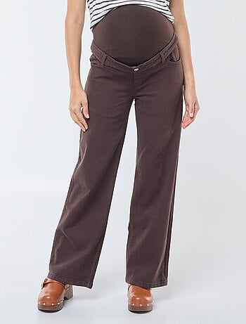 Calças de grávida wide-leg com estampado leopardo