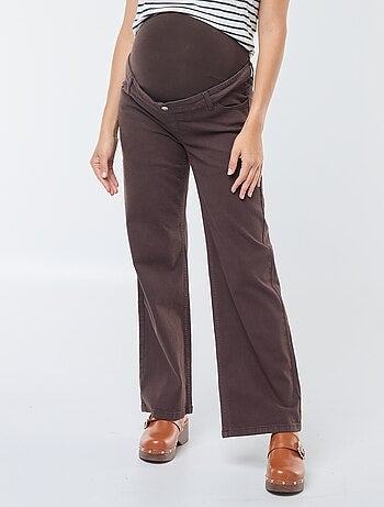 Calças de grávida wide-leg com estampado leopardo