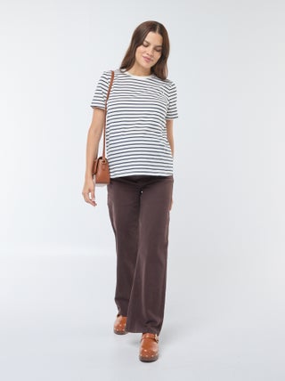 Calças de grávida wide-leg com estampado leopardo