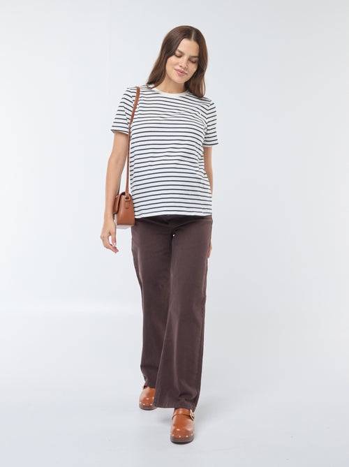 Calças de grávida wide-leg com estampado leopardo - Kiabi