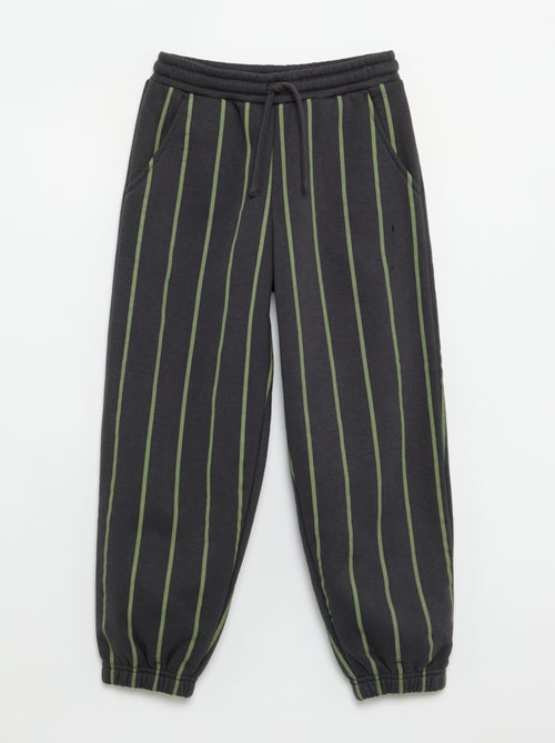 Calças de jogging às riscas - Kiabi