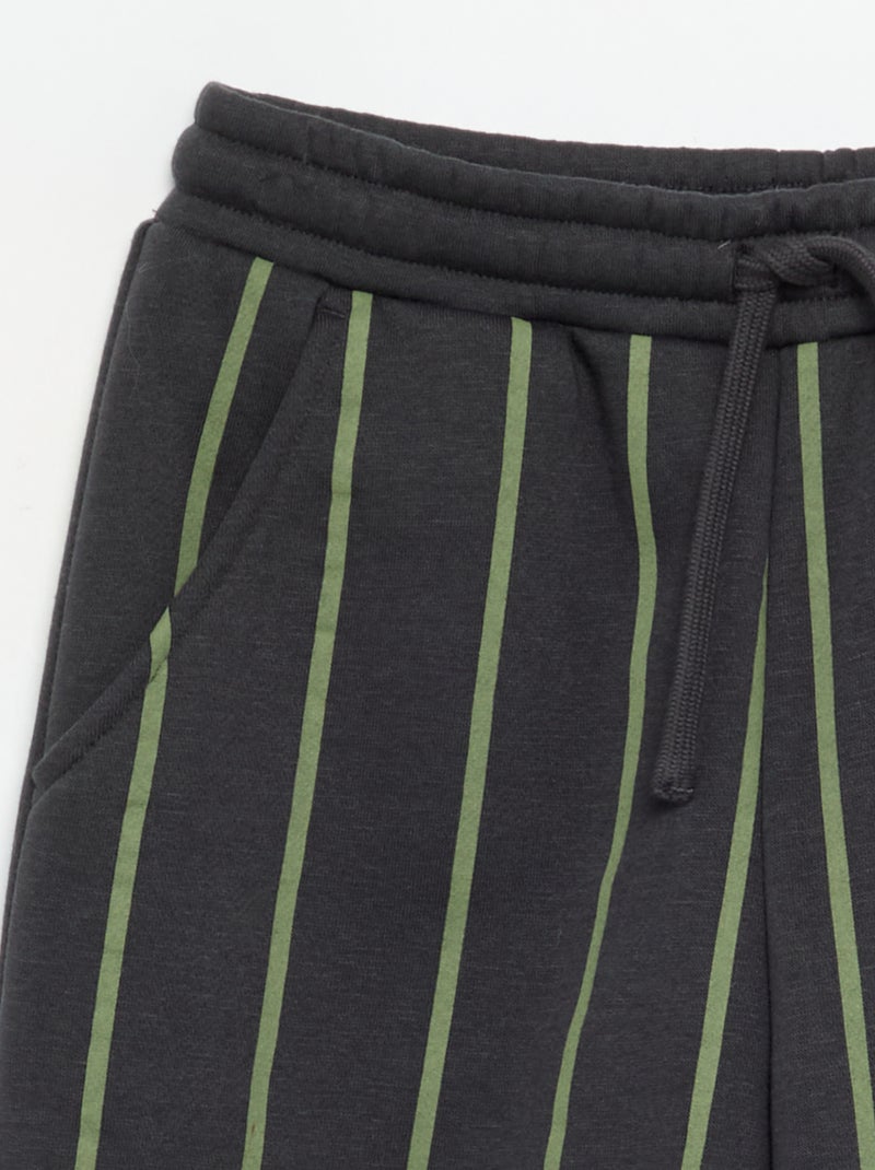 Calças de jogging às riscas Cinza - Kiabi