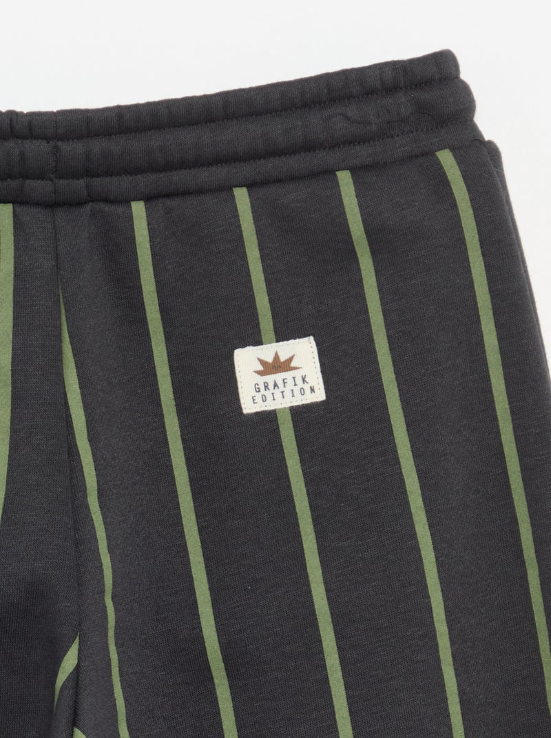 Calças de jogging às riscas Cinza - Kiabi