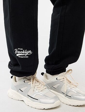 Calças de jogging barrel em algodão liso