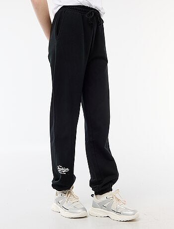 Calças de jogging barrel em algodão liso