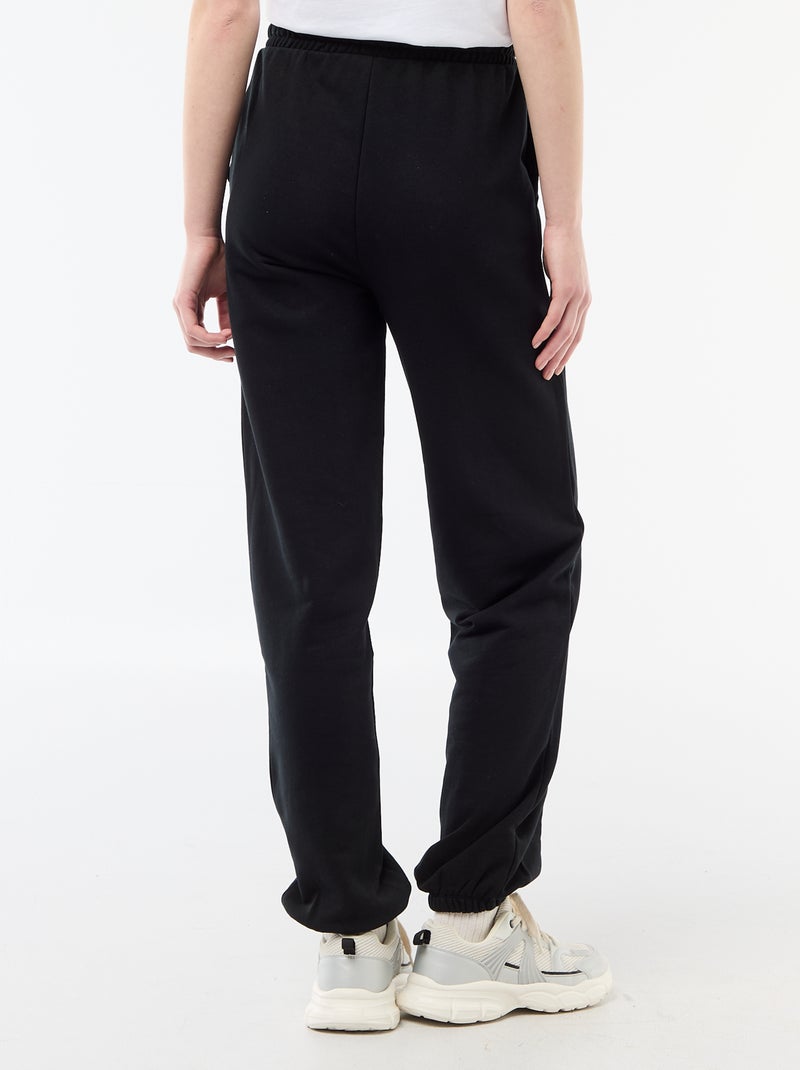 Calças de jogging barrel em algodão liso Preto - Kiabi