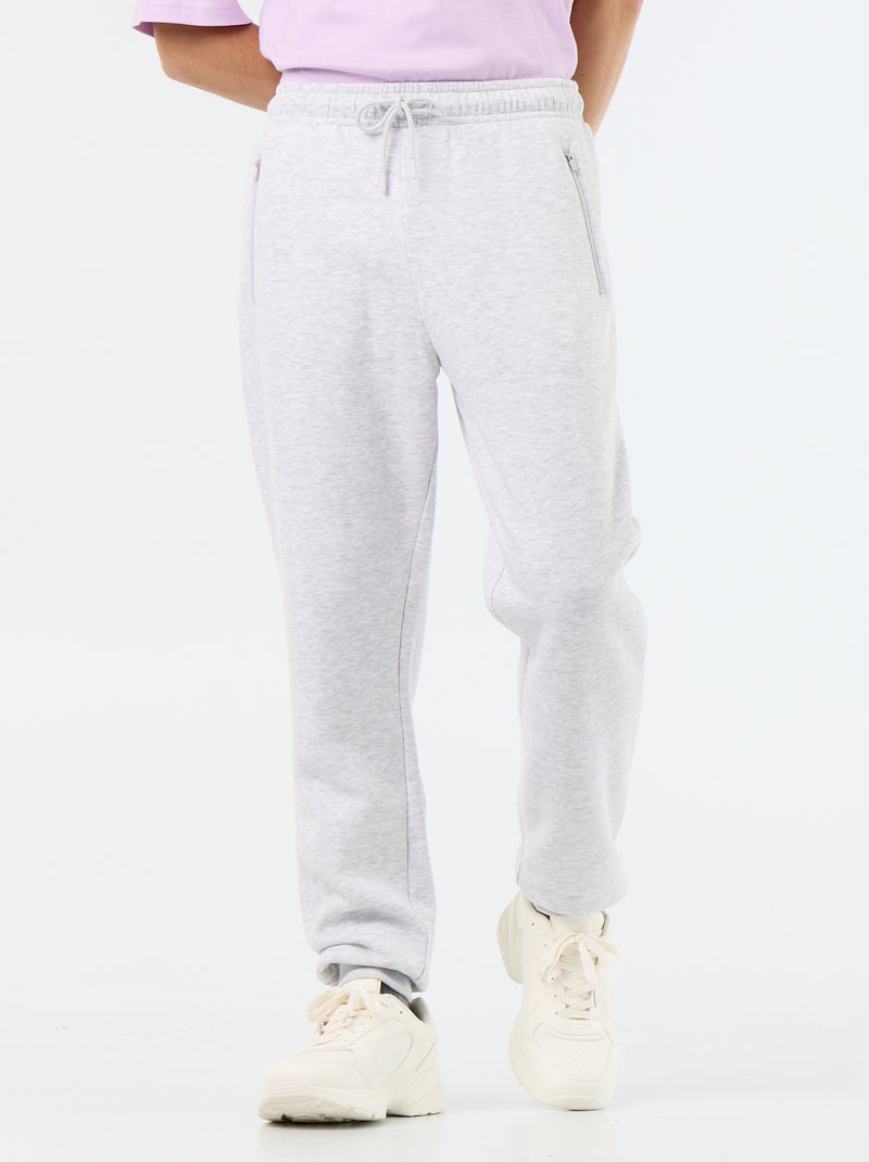 Calças de jogging básicas lisas Cinza - Kiabi