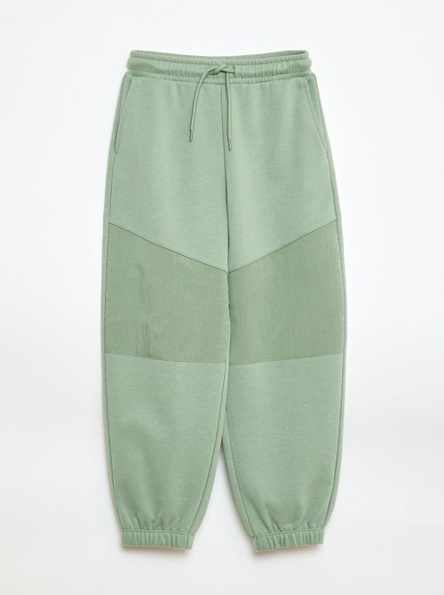 Calças de jogging bimaterial - Kiabi