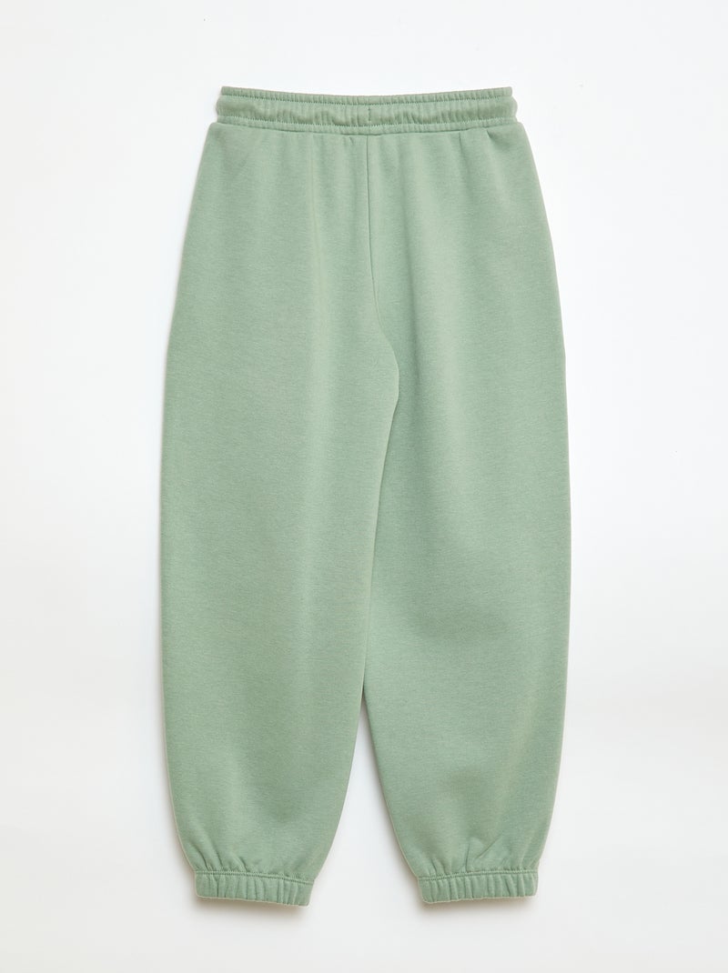 Calças de jogging bimaterial Verde - Kiabi