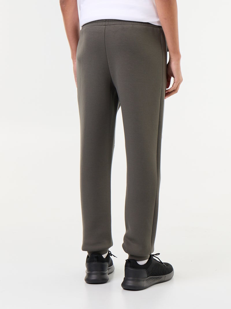 Calças de jogging com bolsos com fecho Caqui - Kiabi