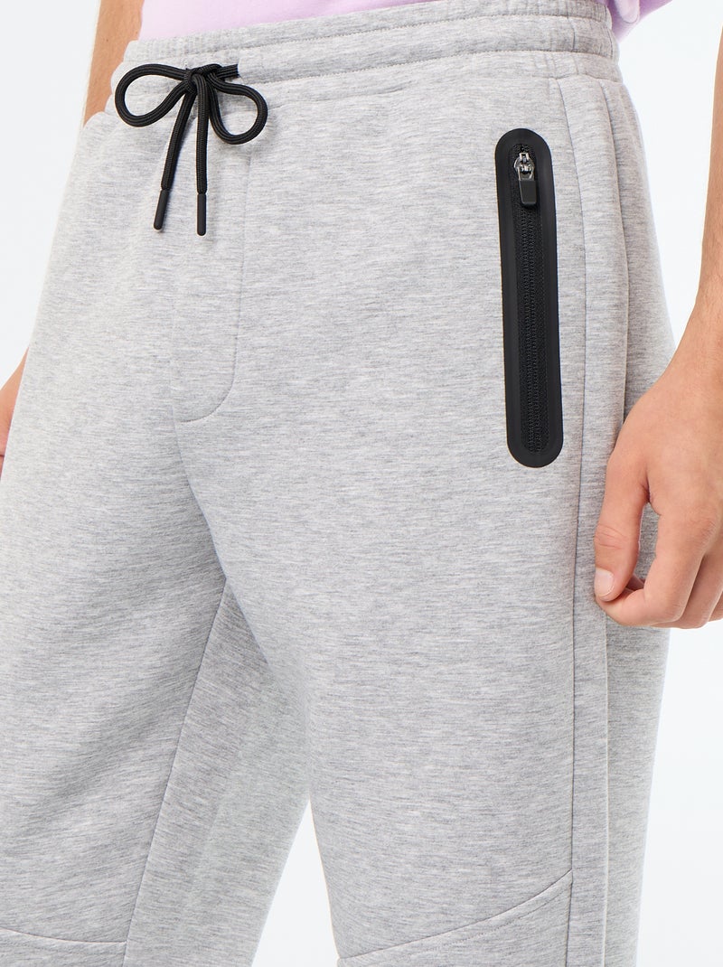 Calças de jogging com bolsos com fecho Cinza - Kiabi