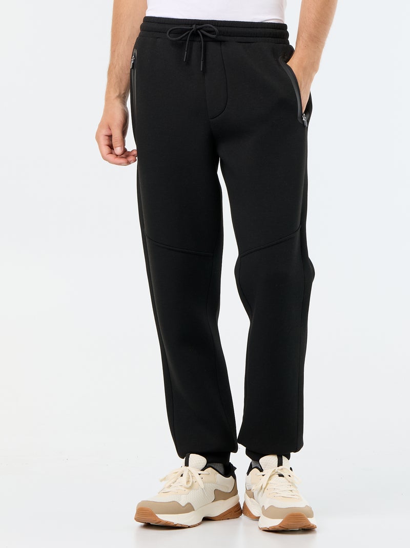 Calças de jogging com bolsos com fecho Preto - Kiabi