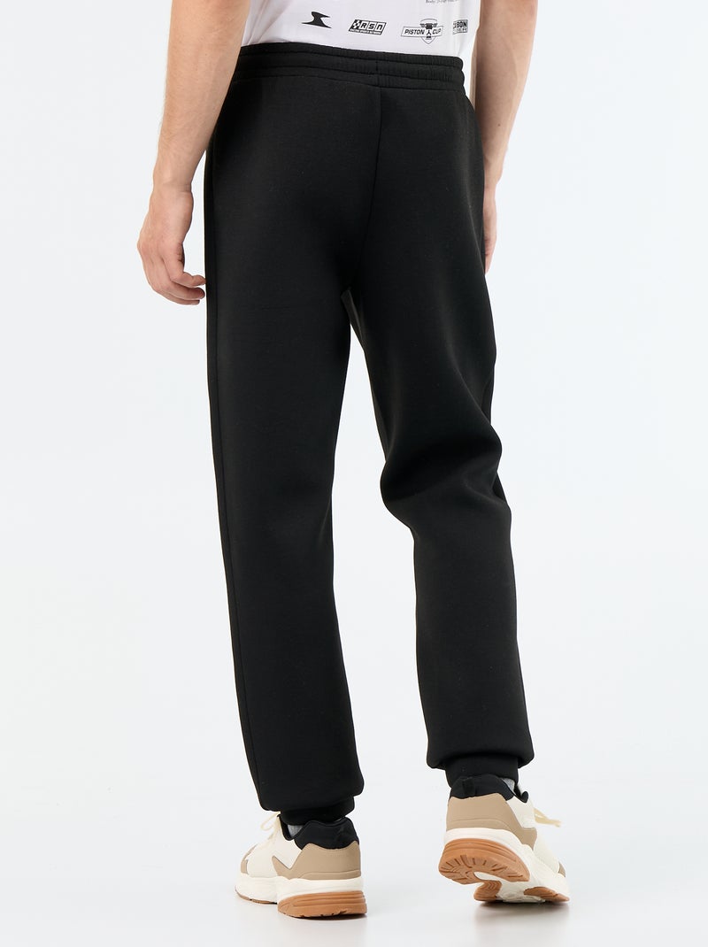 Calças de jogging com bolsos com fecho Preto - Kiabi