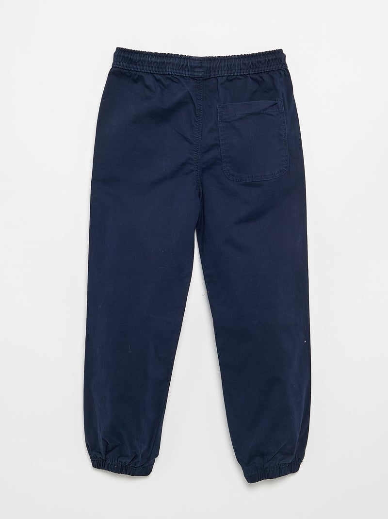 Calças de jogging com cordões de ajuste Azul - Kiabi